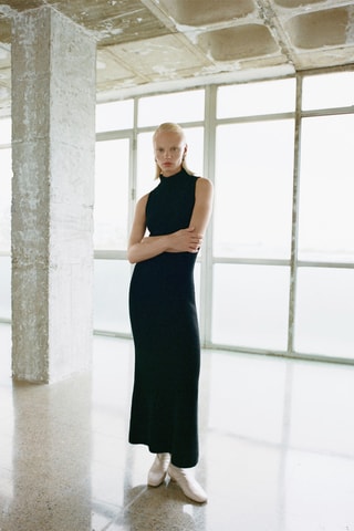 Robe maille dos nu - Noir
