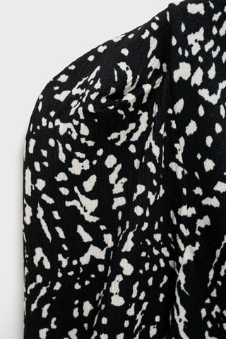 Robe imprimée manches bouffantes - Noir