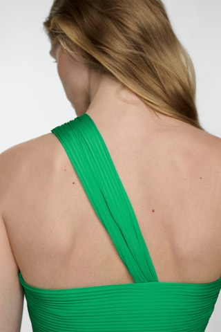 Robe asymétrique plissée - Vert