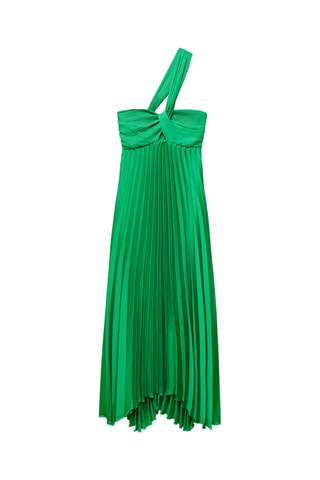 Robe asymétrique plissée - Vert