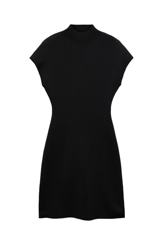 Robe maille col montant - Noir