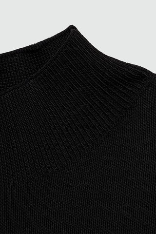 Robe maille col montant - Noir