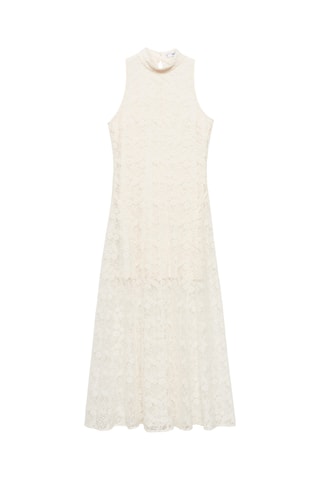 Robe longue dentelle - Écru