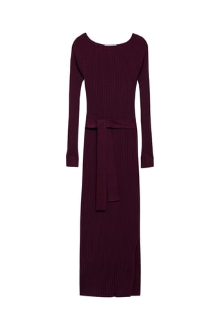 Robe maille côtelée - Bordeaux