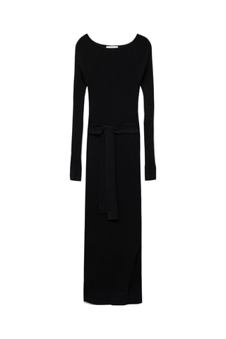 Robe maille côtelée - Noir