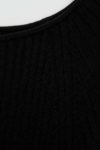 Robe maille côtelée - Noir