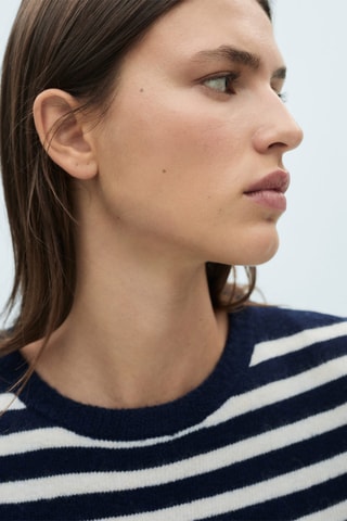 Robe en maille à rayures - Bleu