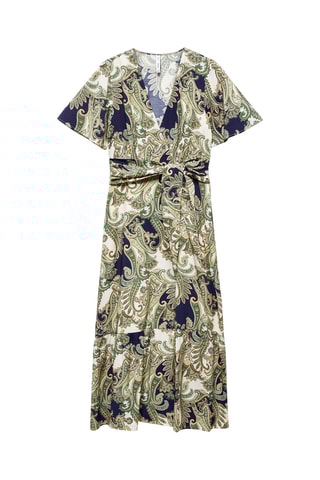 Robe imprimée à nœud - Vert et bleu