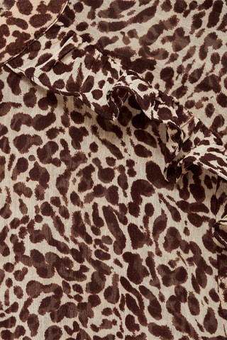 Robe drapée imprimé léopard - Marron