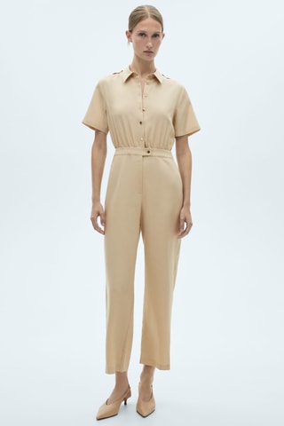 Combinaison Lyocell col chemise - Beige