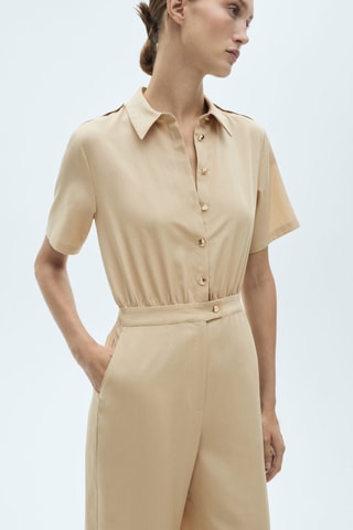 Combinaison Lyocell col chemise - Beige