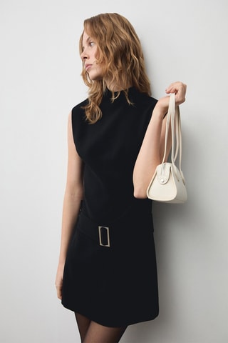 Robe courte ceinture - Noir