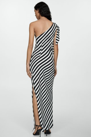 Robe asymétrique rayures - Noir