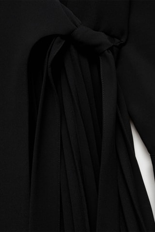 Robe cache-cœur détail plissé - Noir