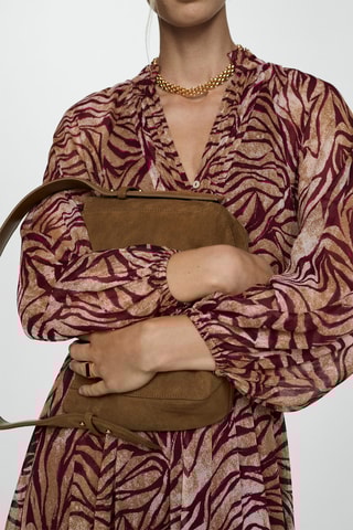 Robe longue imprimée - Bordeaux