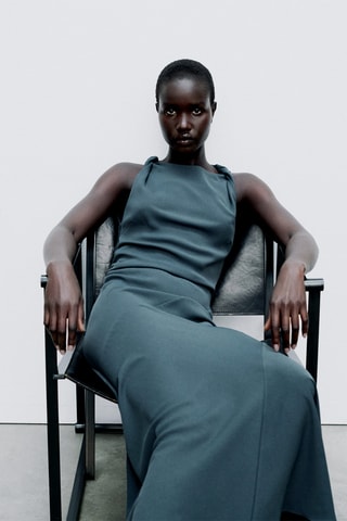 Robe longue évasée - Gris