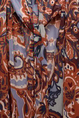 Robe en imprimé cachemire volant - Marron