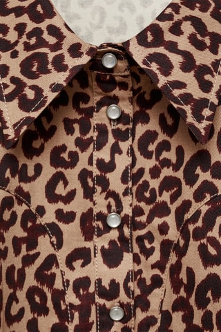 Robe chemisier léopard - Marron