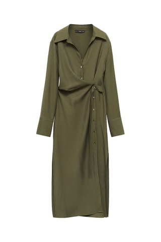 Robe chemisier croisée - Vert