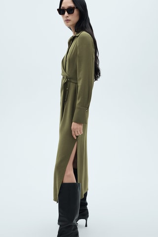 Robe chemisier croisée - Vert
