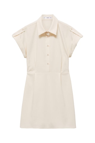 Robe chemisier courte - Crème
