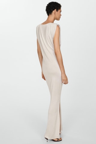 Robe maille épaulettes - Beige