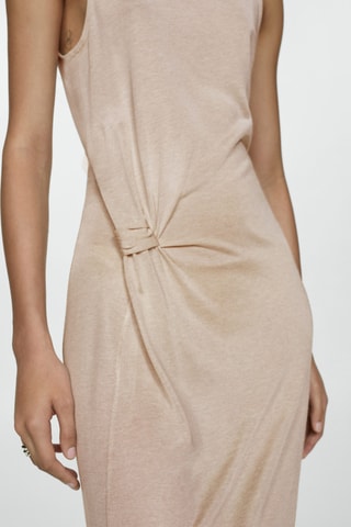 Robe maille épaulettes - Beige