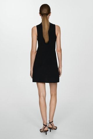 Robe maille col montant - Noir