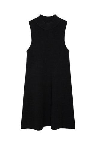 Robe maille col montant - Noir