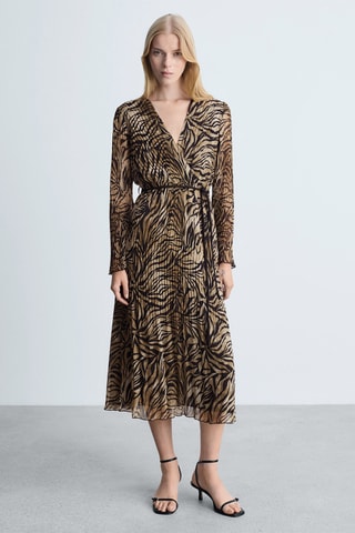 Robe léopard nœud - Marron