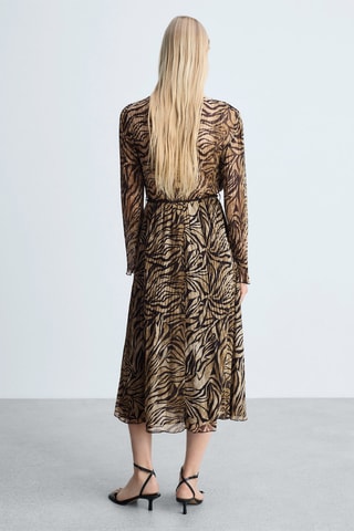 Robe léopard nœud - Marron