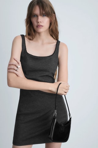 Robe détails dentelle - Gris