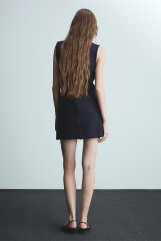 Robe courte tweed - Bleu nuit