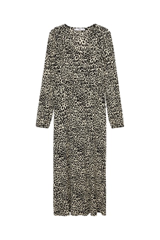 Robe longue imprimé léopard - Crème