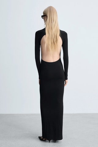 Robe longue échancrée - Noir
