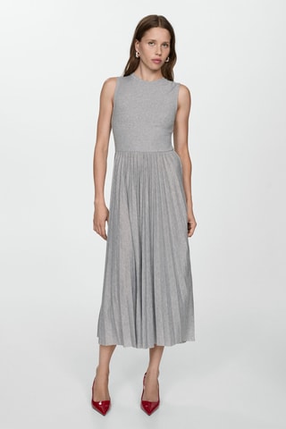 Robe longue plissée - Gris