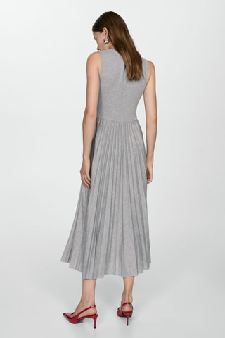 Robe longue plissée - Gris