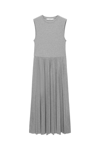 Robe longue plissée - Gris