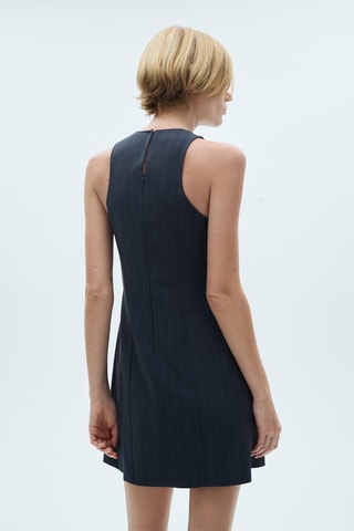 Robe courte fines rayures - Bleu marine