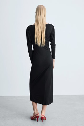 Robe froncée épaules dénudées - Noir