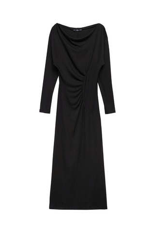 Robe froncée épaules dénudées - Noir