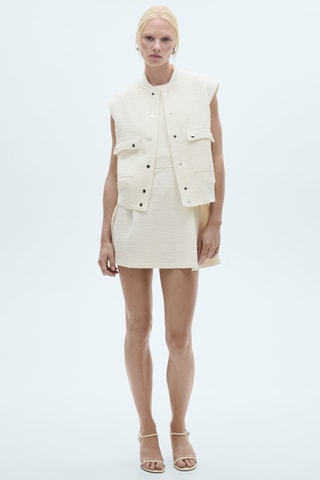 Robe courte texturée - Blanc