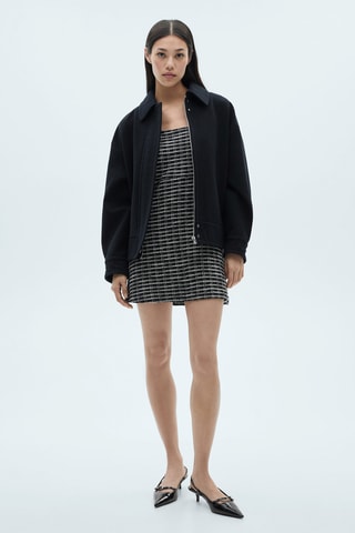 Robe carreaux tweed - Noir