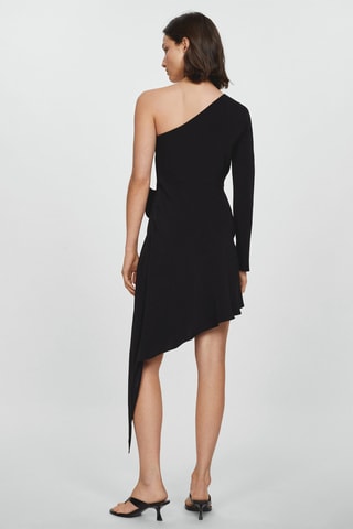 Robe asymétrique maxifleur - Noir