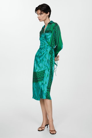 Robe imprimée à nœud - Vert