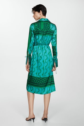 Robe imprimée à nœud - Vert