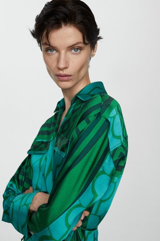Robe imprimée à nœud - Vert