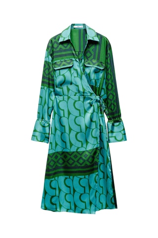 Robe imprimée à nœud - Vert
