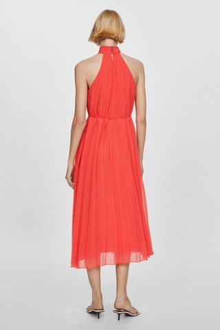 Robe plissée emmanchures américaines - Corail