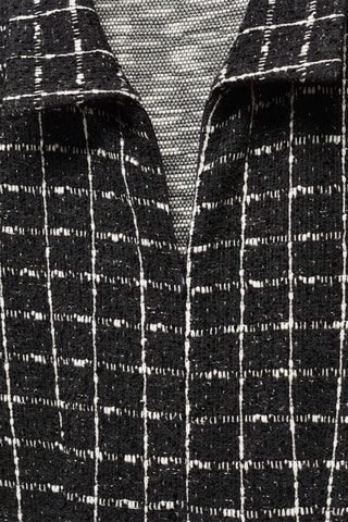 Combinaison tweed manches courtes - Noir